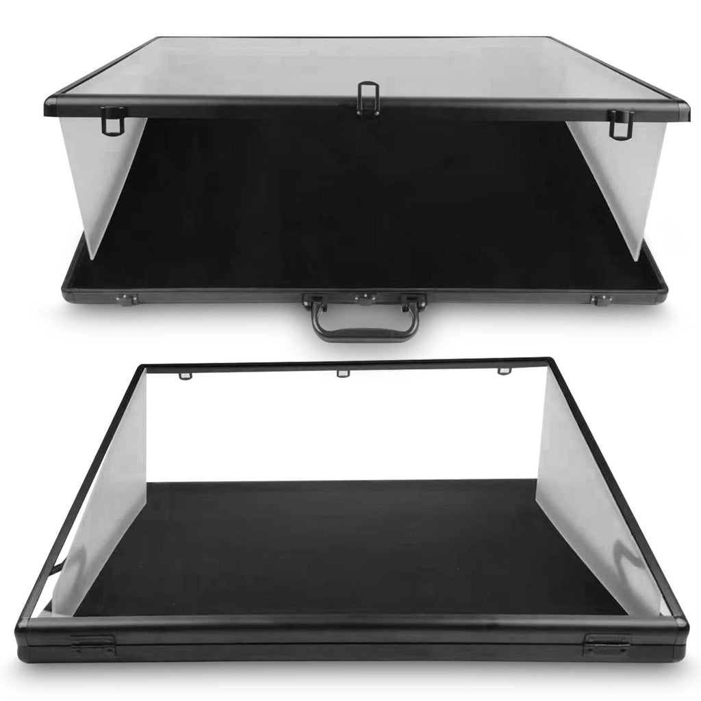 EVORETRO Lockable Aluminum Display Case – Secure Showcase 24x36x4 Inch Black with removal Separator