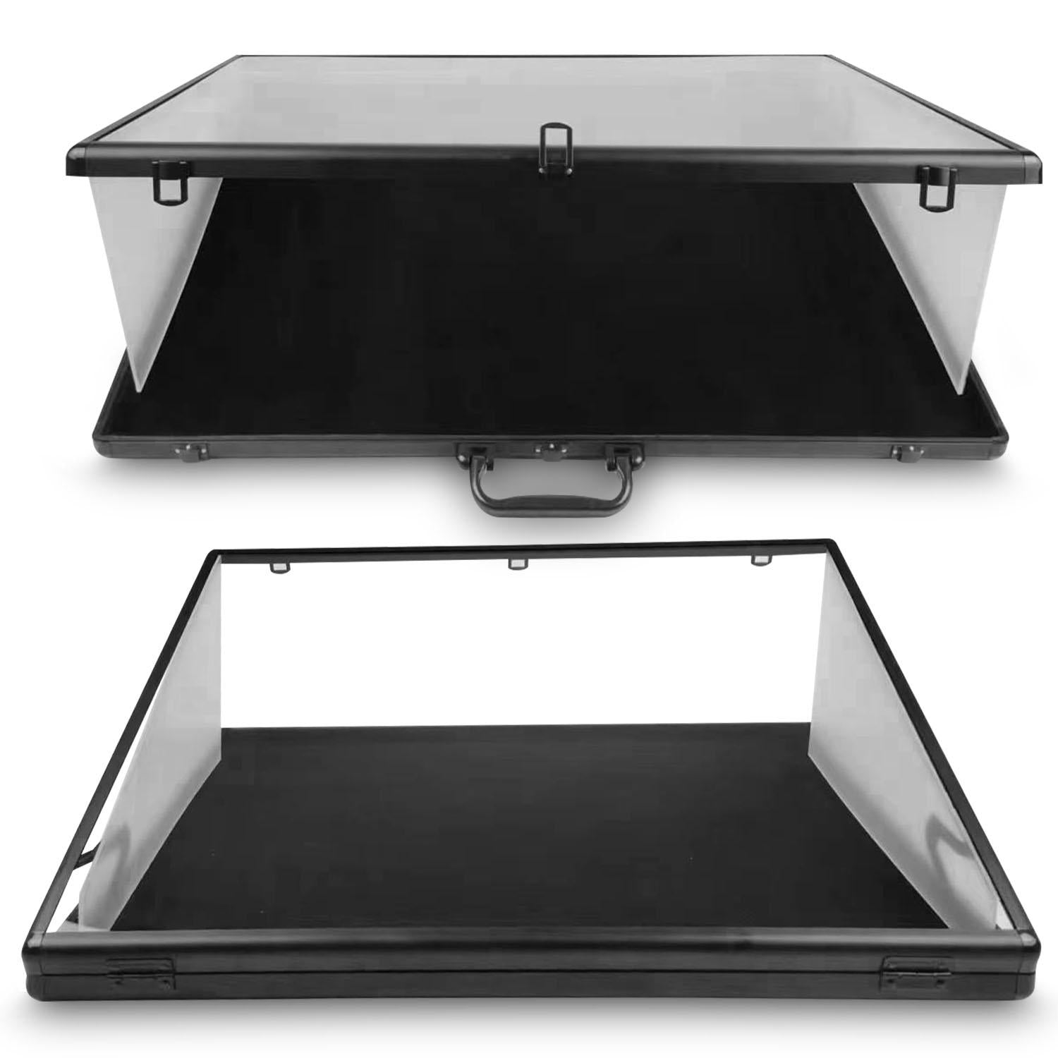 EVORETRO Lockable Aluminum Display Case – Secure Showcase 24x36x4 Inch Black with removal Separator