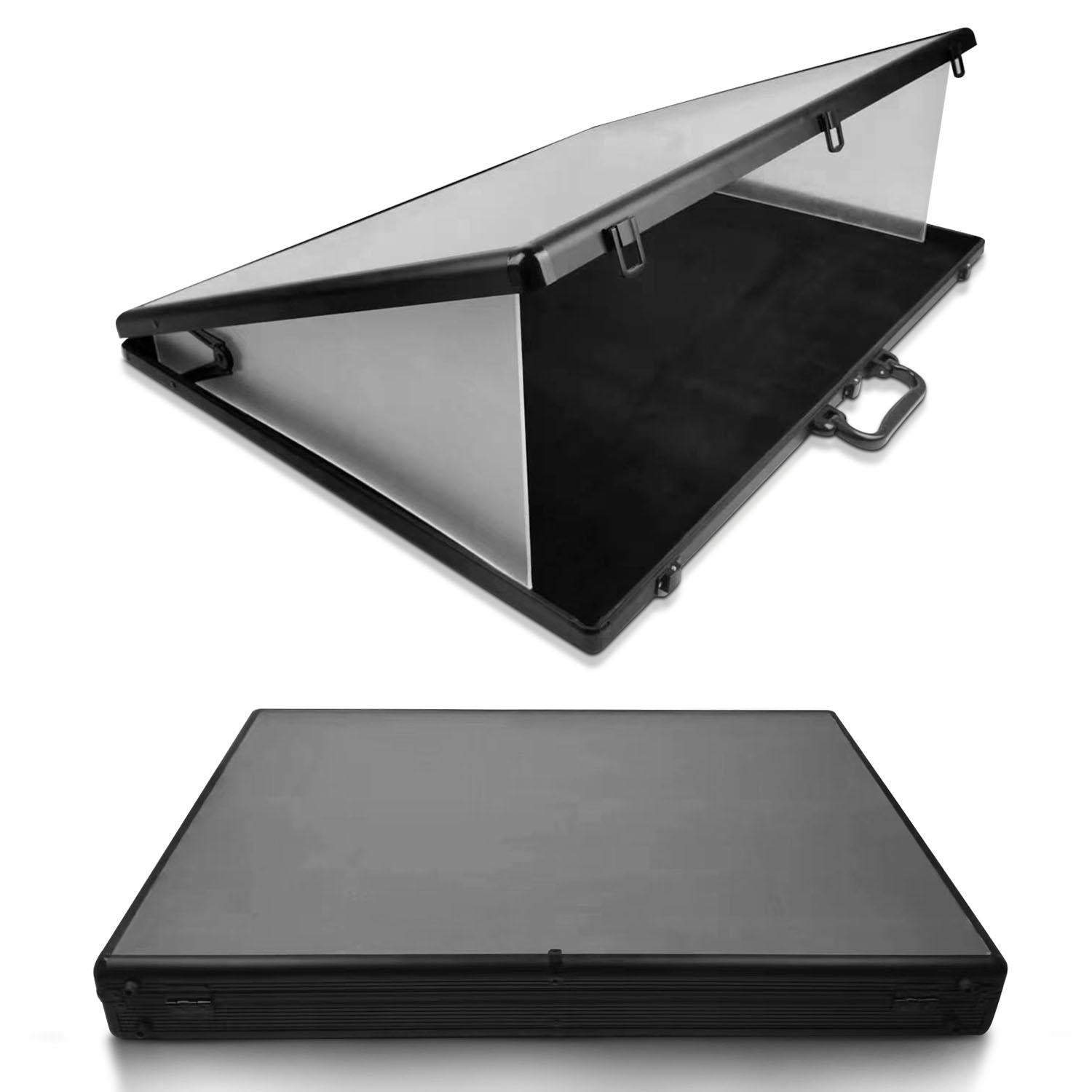 EVORETRO Lockable Aluminum Display Case – Secure Showcase 24x36x4 Inch Black with removal Separator
