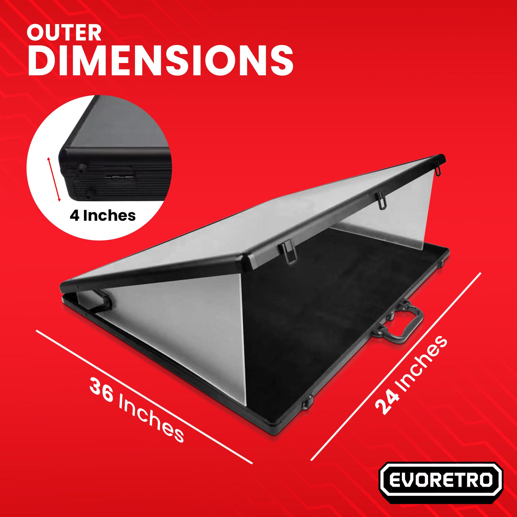 EVORETRO Lockable Aluminum Display Case – Secure Showcase 24x36x4 Inch Black with removal Separator