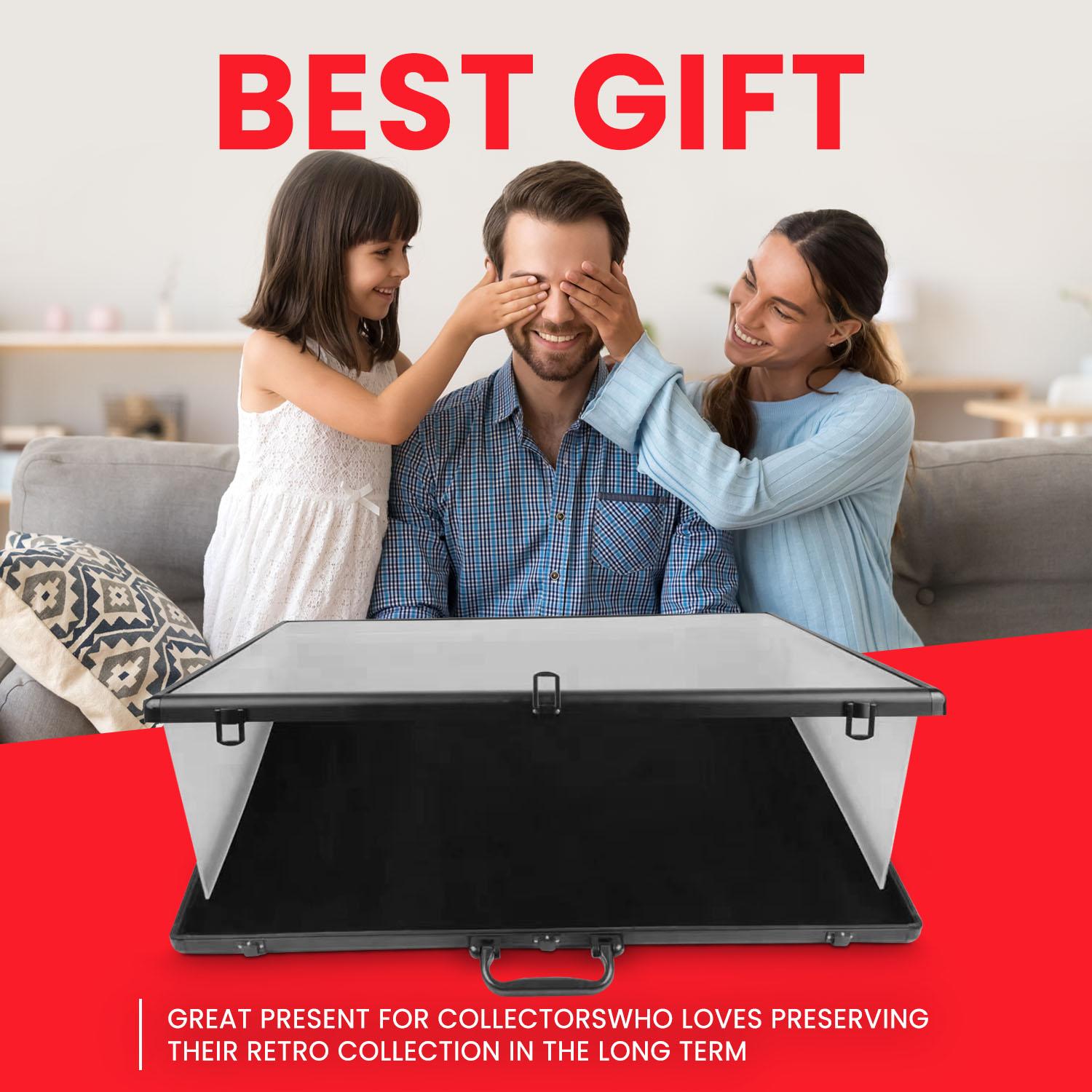 EVORETRO Lockable Aluminum Display Case – Secure Showcase 24x36x4 Inch Black with removal Separator