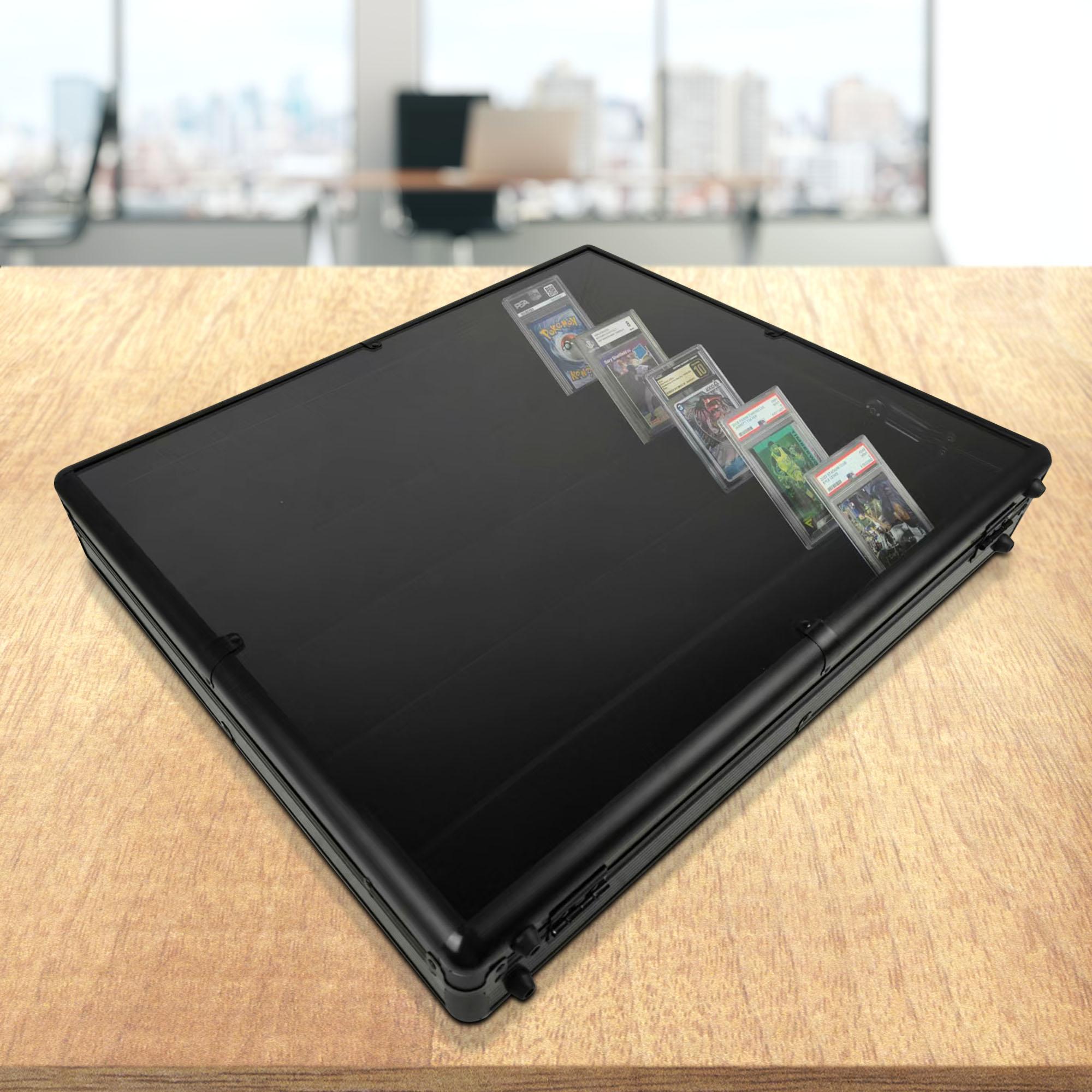 EVORETRO Lockable Aluminum Display Case – Secure Showcase 24x36x4 Inch Black with removal Separator
