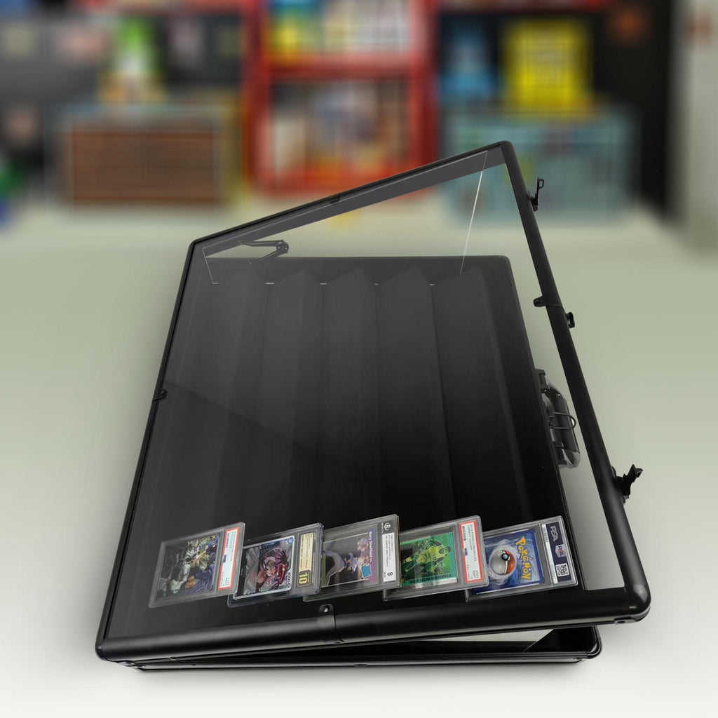 EVORETRO Lockable Aluminum Display Case – Secure Showcase 24x36x4 Inch Black with removal Separator