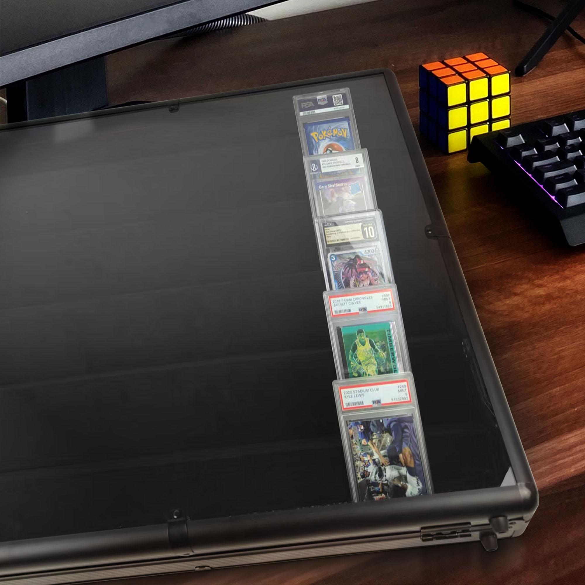 EVORETRO Lockable Aluminum Display Case – Secure Showcase 24x36x4 Inch Black with removal Separator