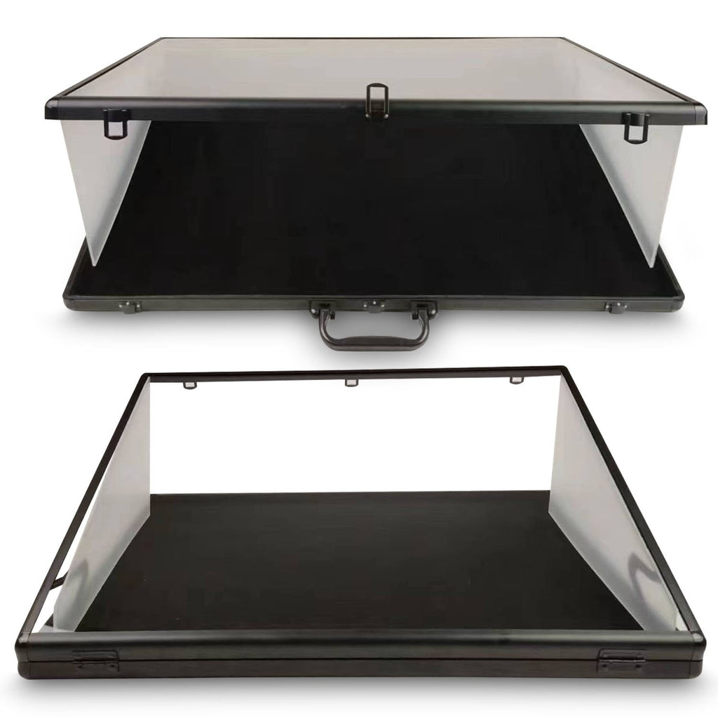 EVORETRO Lockable Showcase Display Case 36x24x1.65" Black – Secure & Stylish Storage for Collectibles