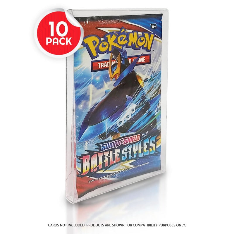 Pokemon Single Pack Booster, Magic, Yu-Gi-Oh Envelope - EVORETRO PET Protector 0.35MM - Pack of 10