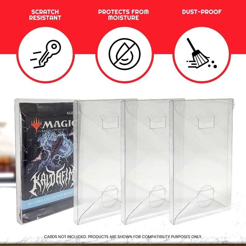 Pokemon Single Pack Booster, Magic, Yu-Gi-Oh Envelope - EVORETRO PET Protector 0.35MM - Pack of 10