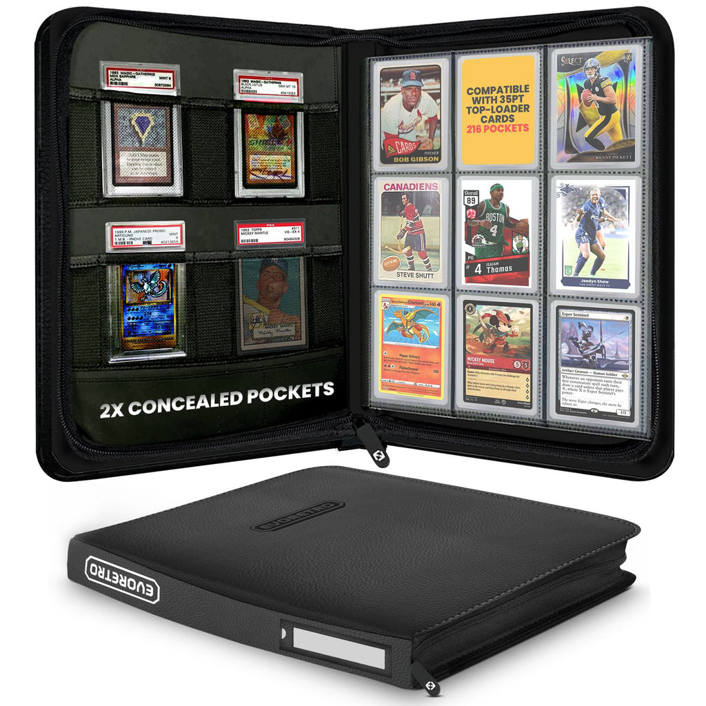 EVORETRO Top Loader Binder 3x3 216 Card holder