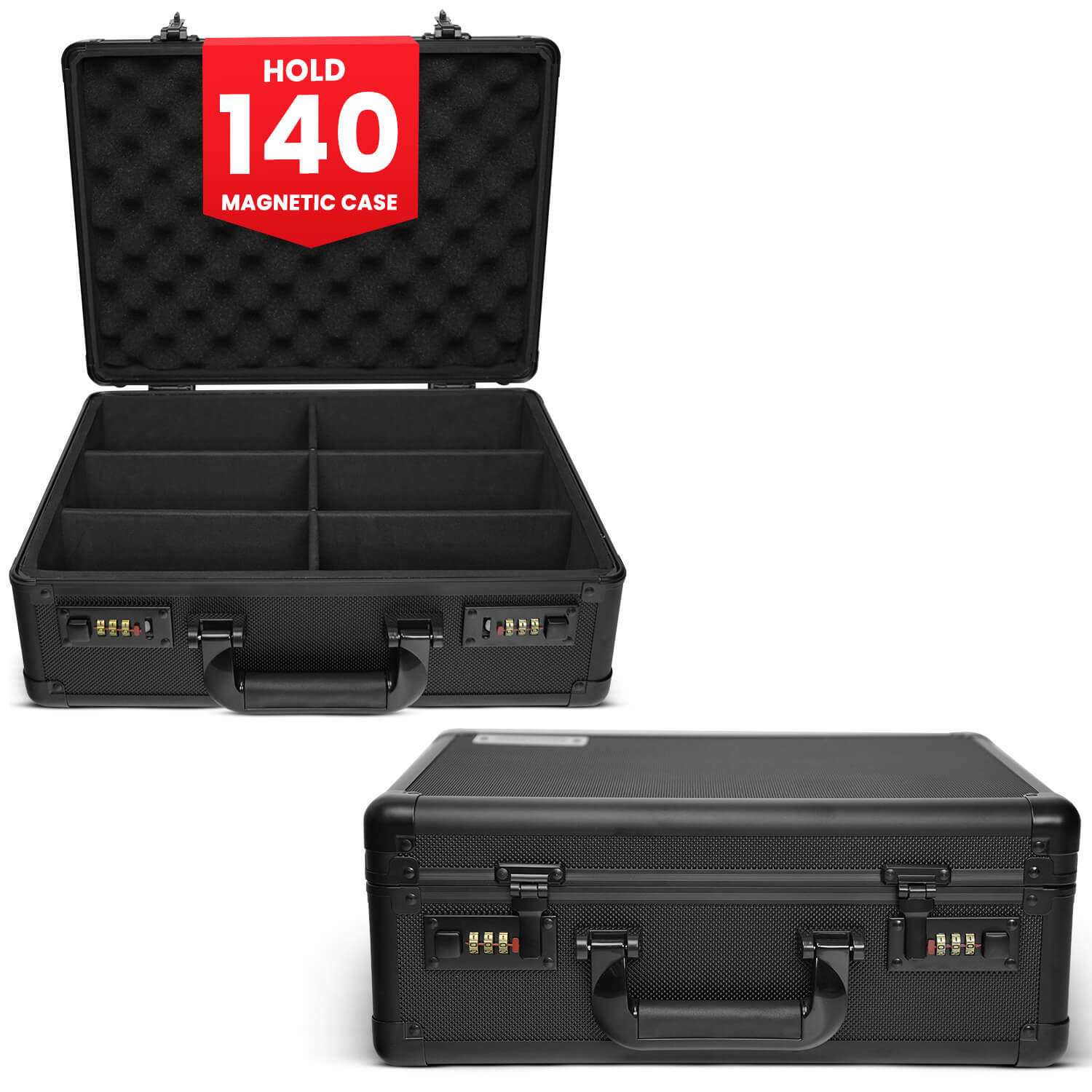 EVORETRO Toploader Card Storage Box for 140 Magnetic Case & 600 Toploader Combination Lock