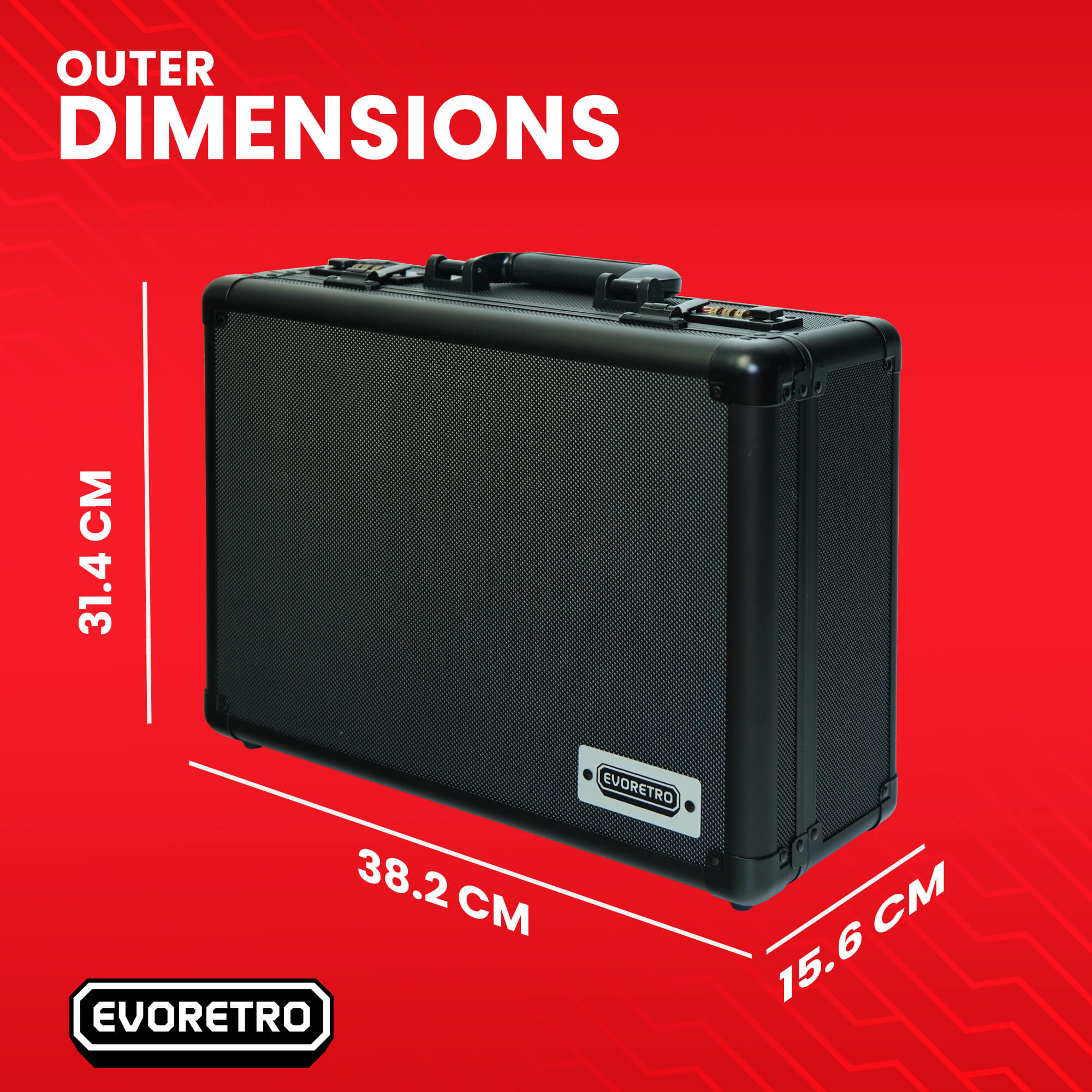 EVORETRO Toploader Card Storage Box for 140 Magnetic Case & 600 Toploader Combination Lock