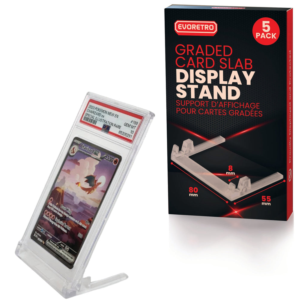 Transparent PSA & CGC Graded Card Slab Display Stand - 5-Pack Clear Holder for Graded Cards 5 PACK