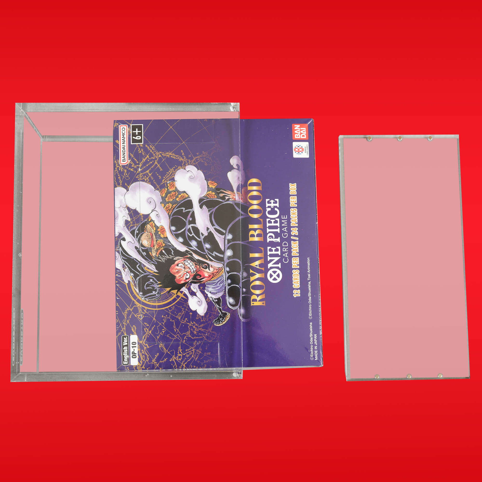 EVORETRO Acrylic Case Display for Bandai One Piece OPP 4-6 TCG Booster Box English Pack of 1