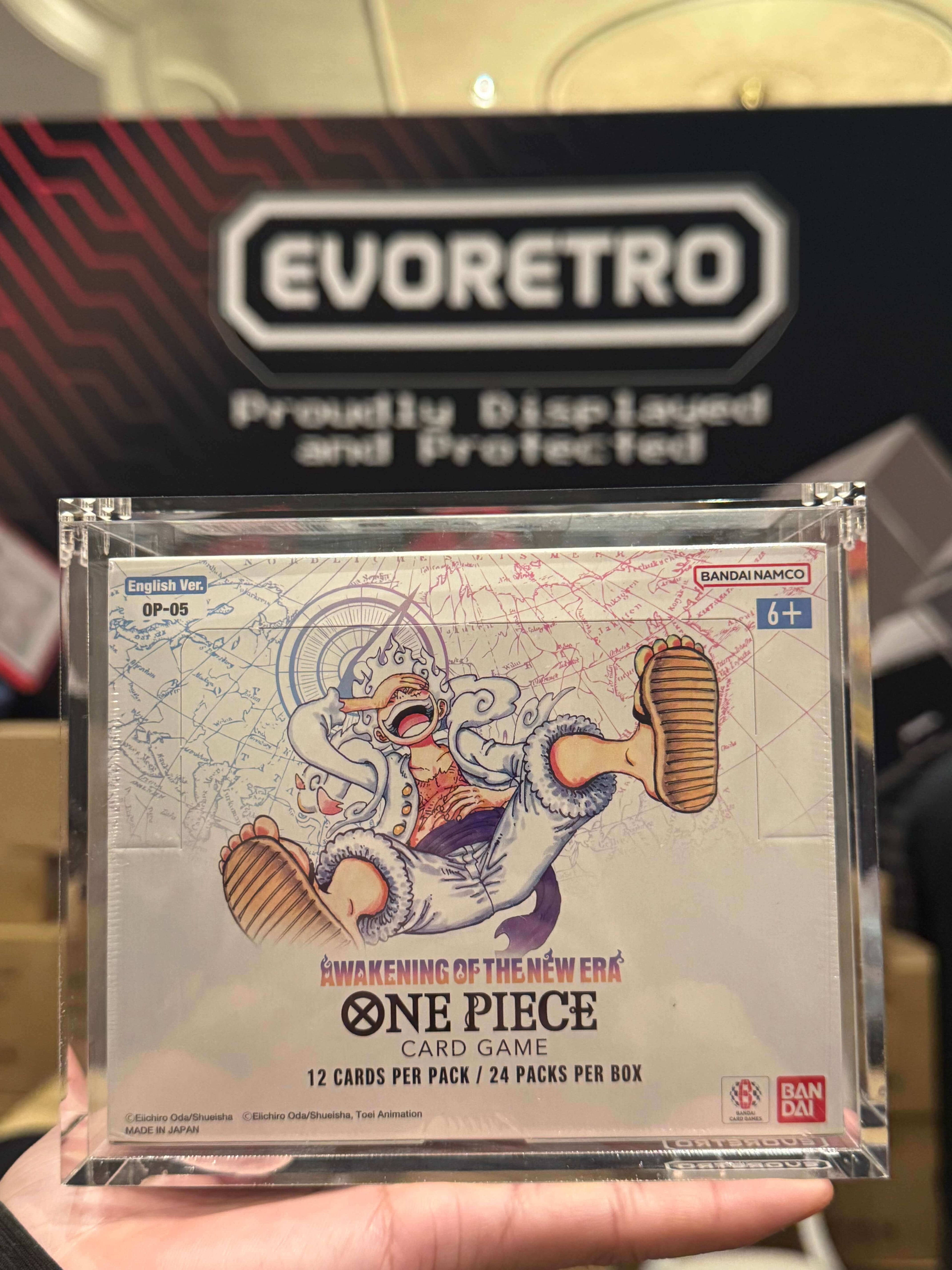 EVORETRO Acrylic Case Display for Bandai One Piece OPP 4-6 TCG Booster Box English Pack of 1