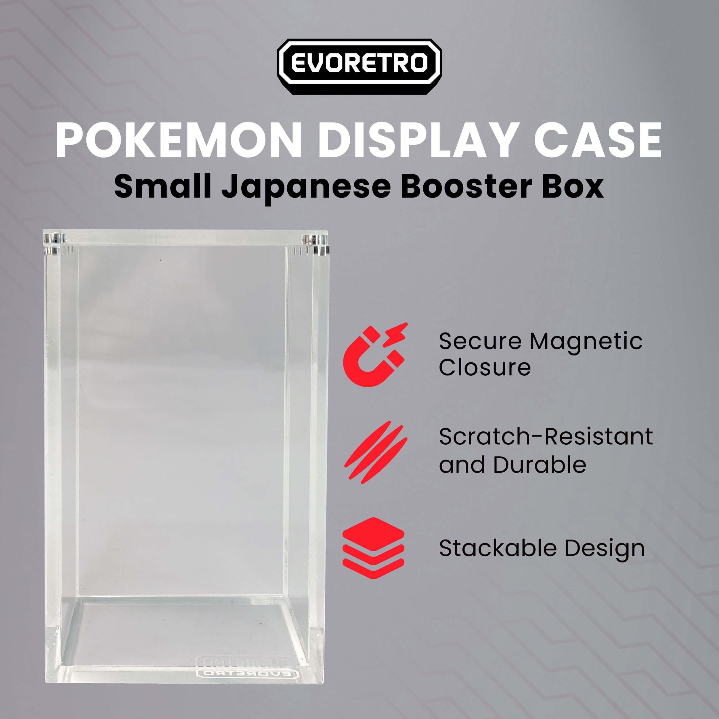 Japanese Small Booster Box EVORETRO Acrylic Case Magnetic Display