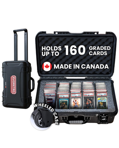 EVORETRO Waterproof Wheeled Card Case - Holds 160 Graded Slabs
