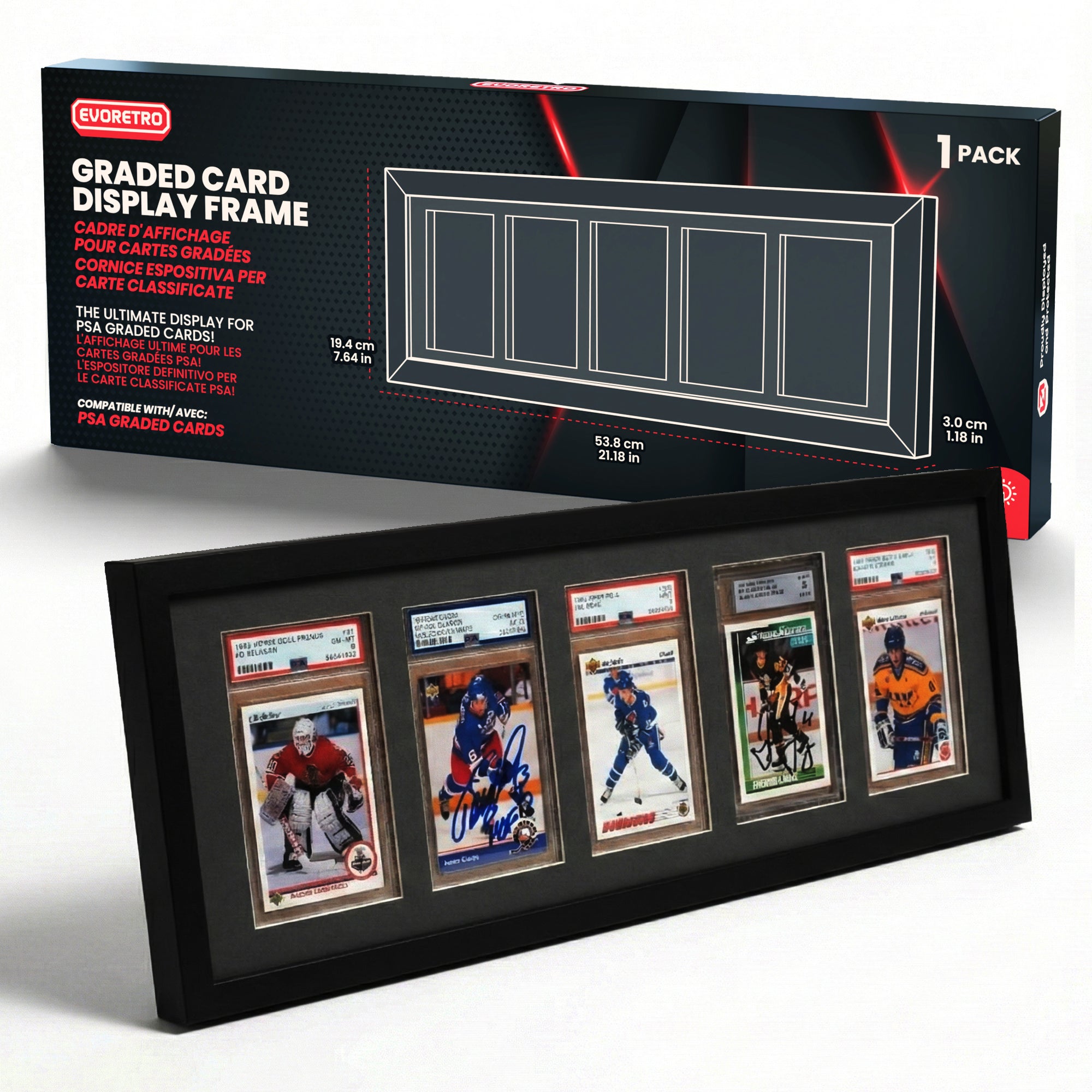 PSA Graded Wooden Frame Display with UV Glass card fit very tight ! LIQUIDATION