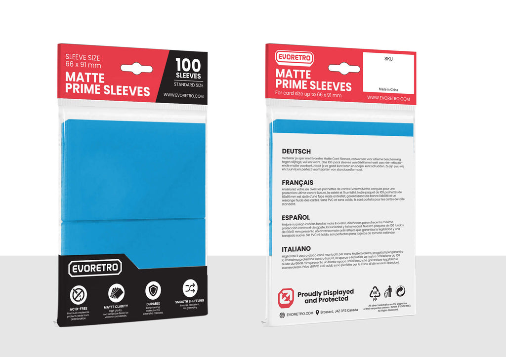 EVORETRO Matte Card Sleeves Standard Size Glare-Free