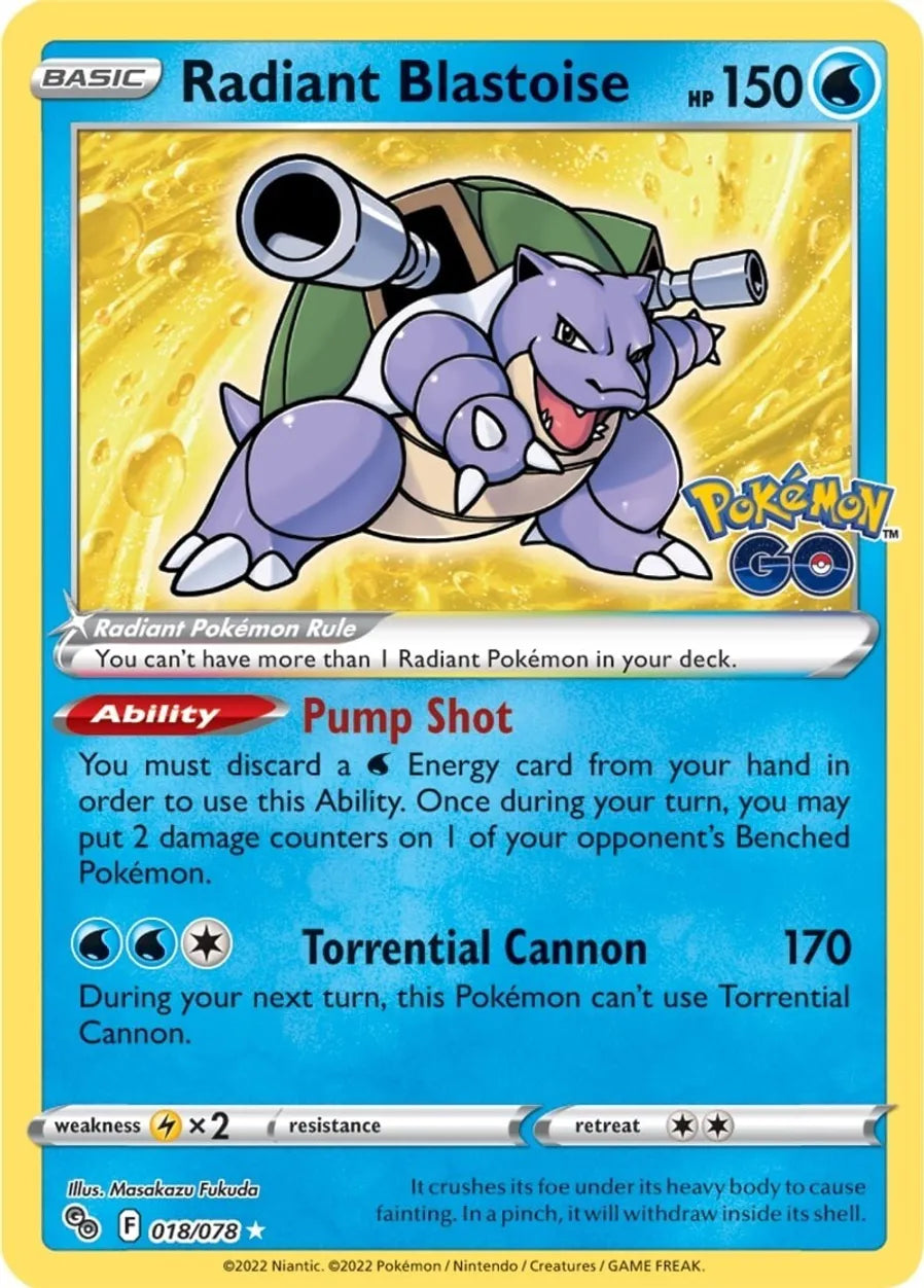 Radiant Blastoise - Pokemon GO TCG (PGO)