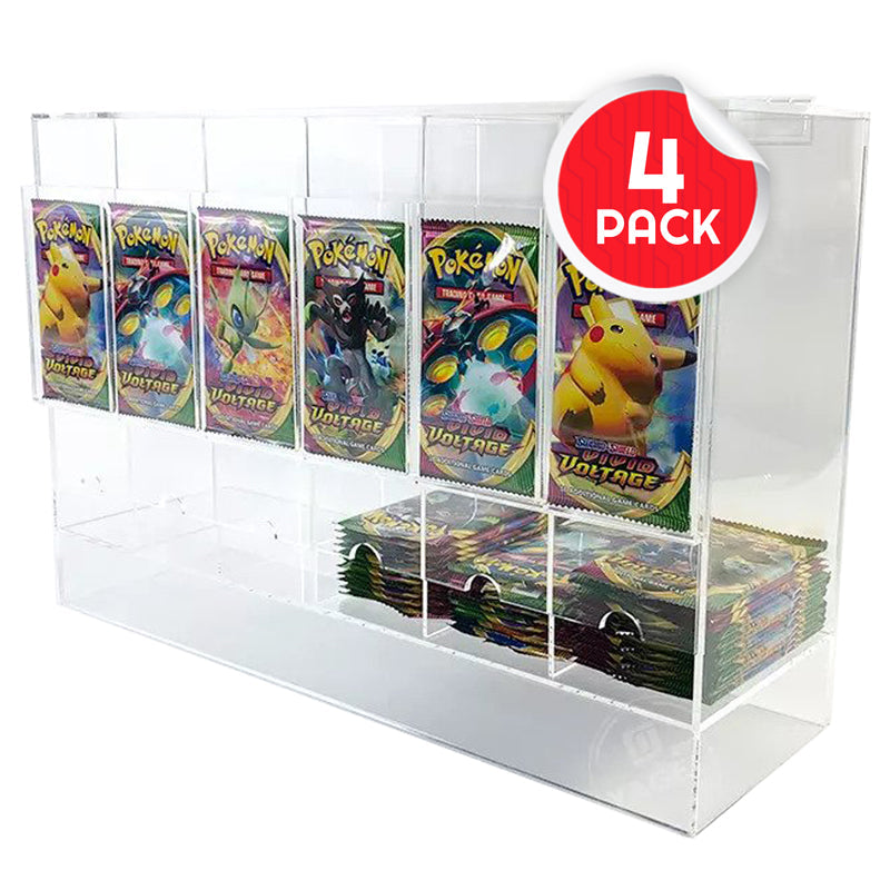 Pokémon Booster Pack 6-Slot EVORETRO Acrylic Display Dispenser - 4 Packs