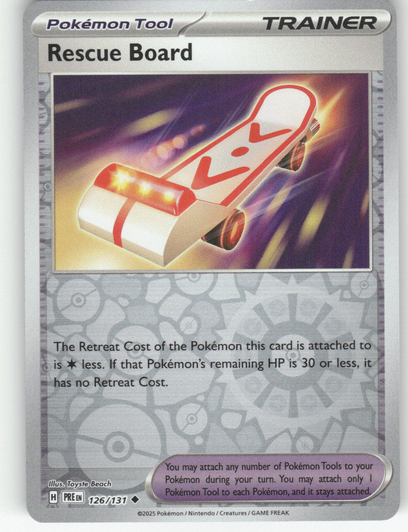 Rescue Board Reverse Holo Uncommon SV: Prismatic Evolutions 126/131 NM