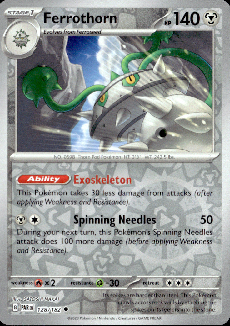 Ferrothorn Reverse Holo Uncommon SV04: Paradox Rift 128/182 NM