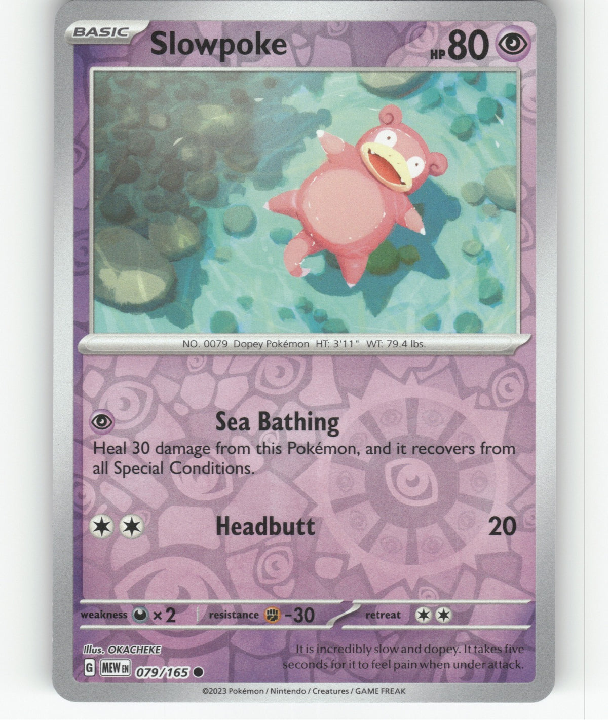 Slowpoke Reverse Holo Common SV: Scarlet & Violet 151 079/165 NM