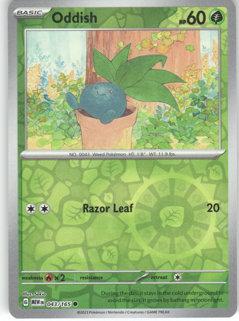 Oddish Reverse Holo Common SV: Scarlet & Violet 151 043/165 NM
