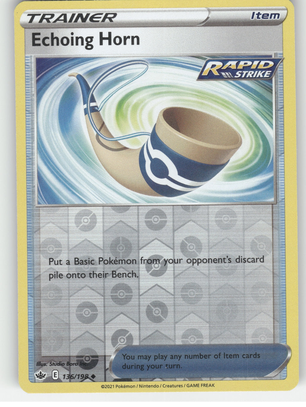 Echoing Horn Reverse Holo Uncommon SWSH06: Chilling Reign 136/198 NM