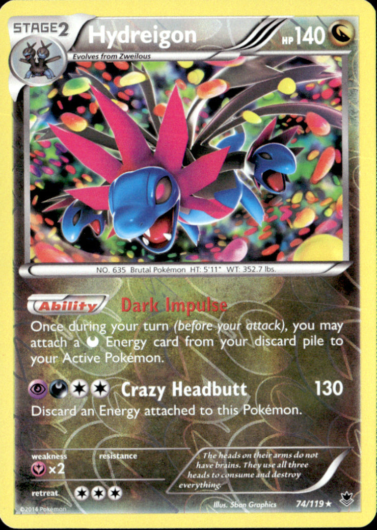 Hydreigon Reverse Holo Holo Rare XY - Phantom Forces 74/119 NM
