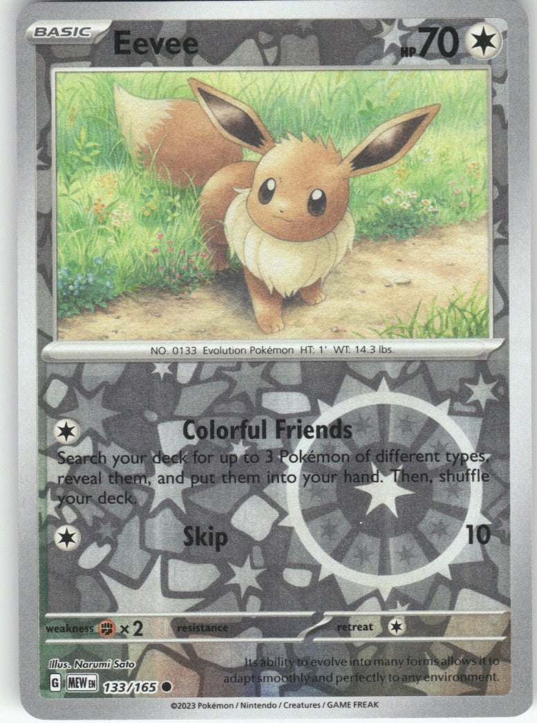 Eevee Reverse Holo Common SV: Scarlet & Violet 151 133/165 NM