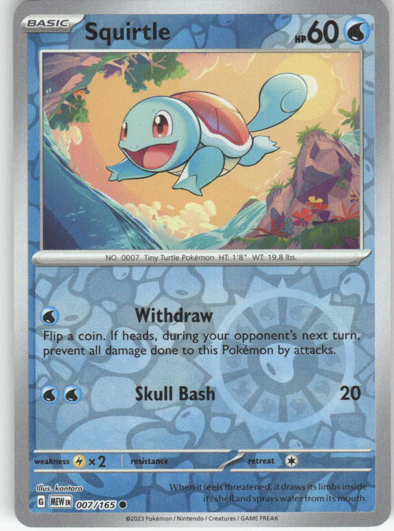 Squirtle Reverse Holo Common SV: Scarlet & Violet 151 007/165 NM
