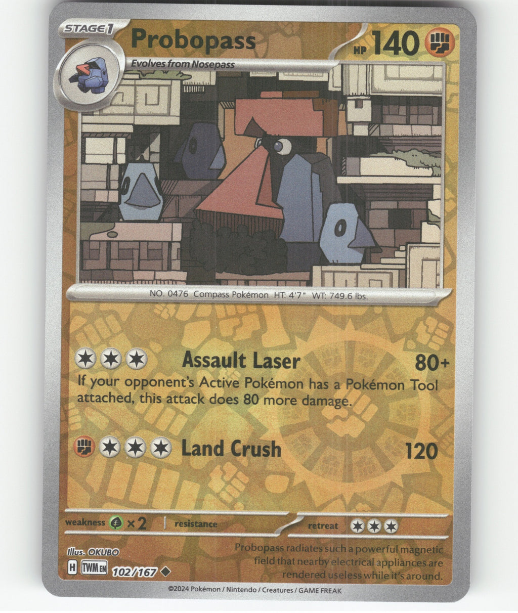 Probopass Uncommon SV06: Twilight Masquerade 102/167 NM