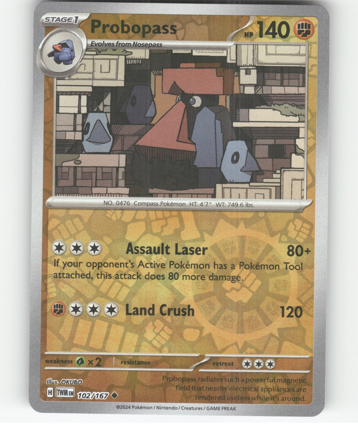 Probopass Uncommon SV06: Twilight Masquerade 102/167 NM