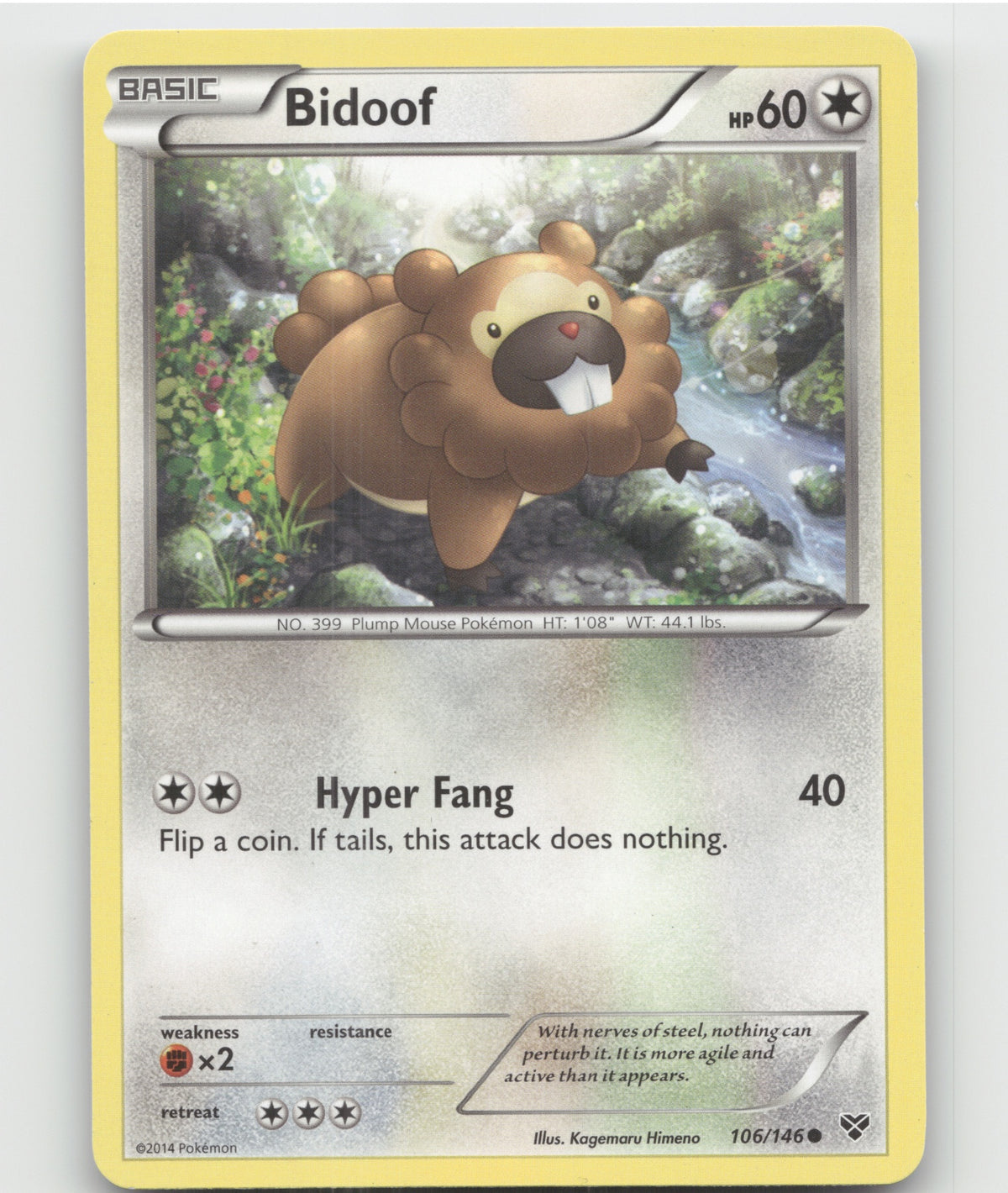 Bidoof Common XY Base Set 106/146 LP