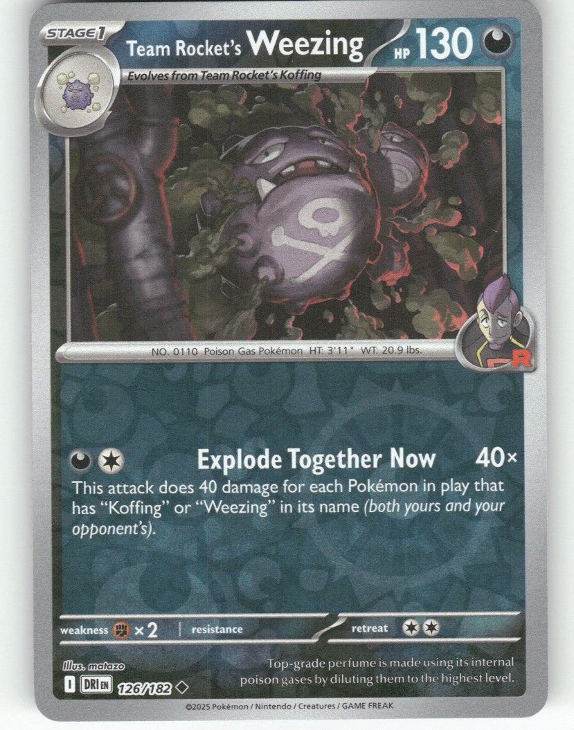 Team Rocket's Weezing Reverse Holo Uncommon SV10: Destined Rivals 126/182 NM