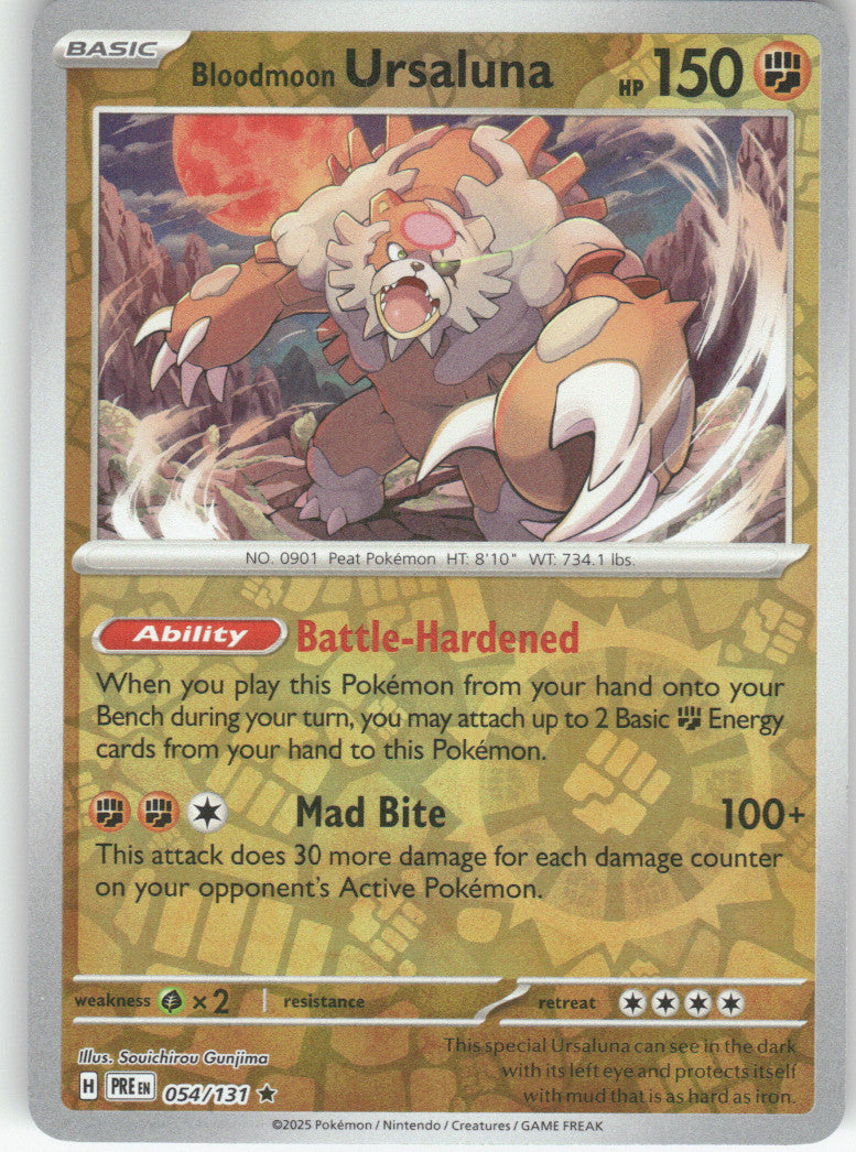Bloodmoon Ursaluna Reverse Holo Rare SV: Shrouded Fable 025/064 NM