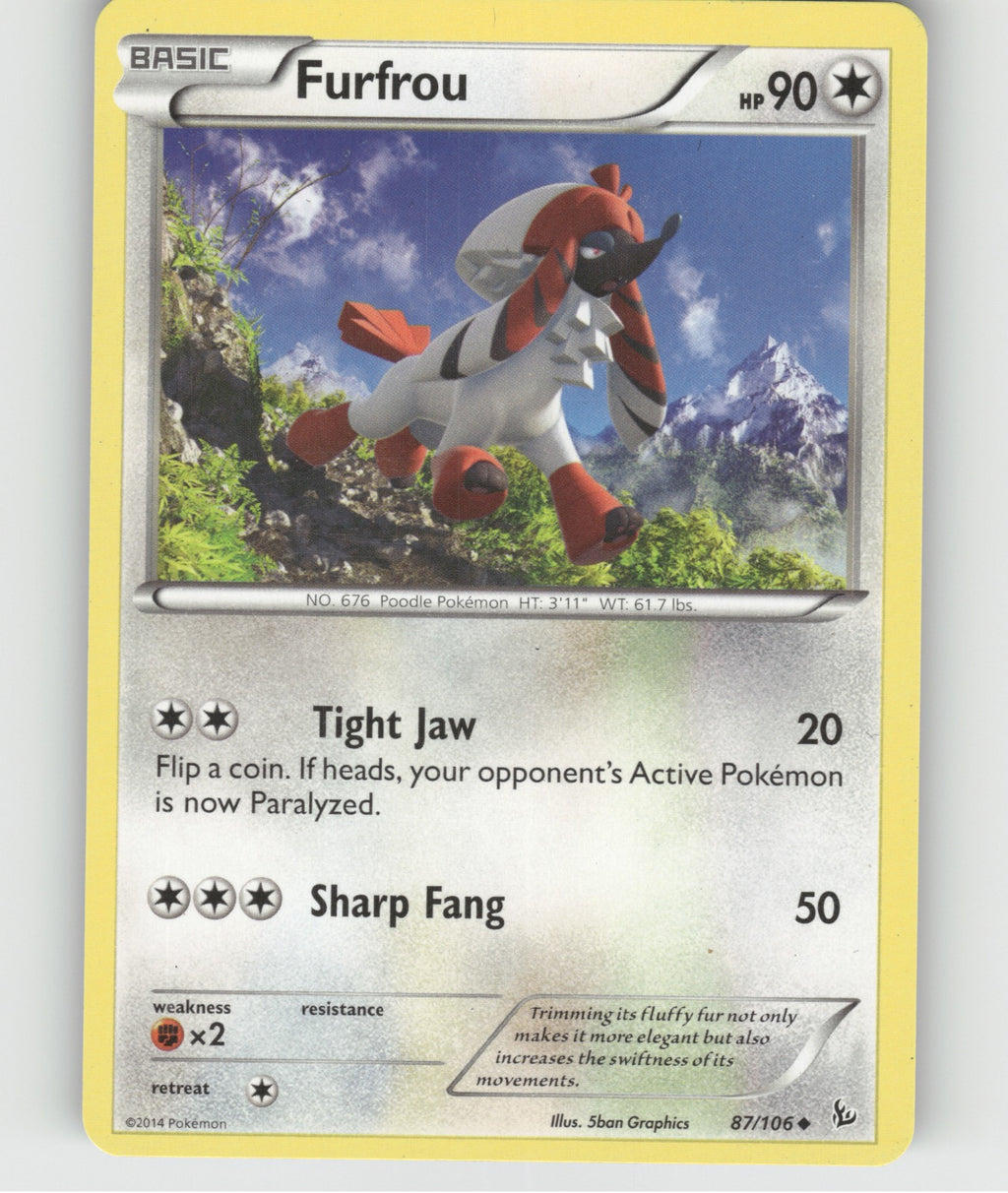 Furfrou Uncommon XY - Flashfire 87/106 NM
