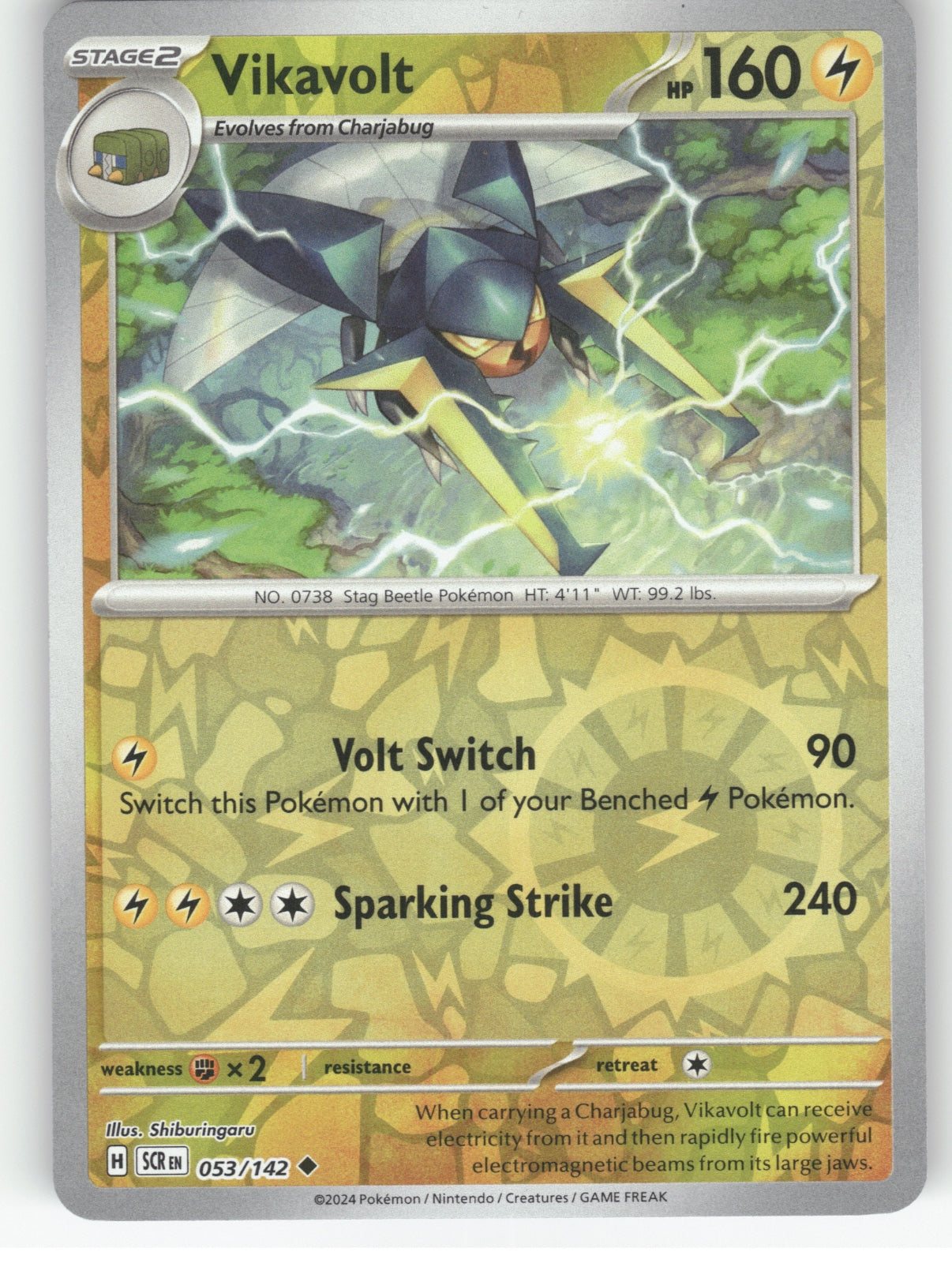 Vikavolt Reverse Holo Uncommon SV07: Stellar Crown 053/142 NM