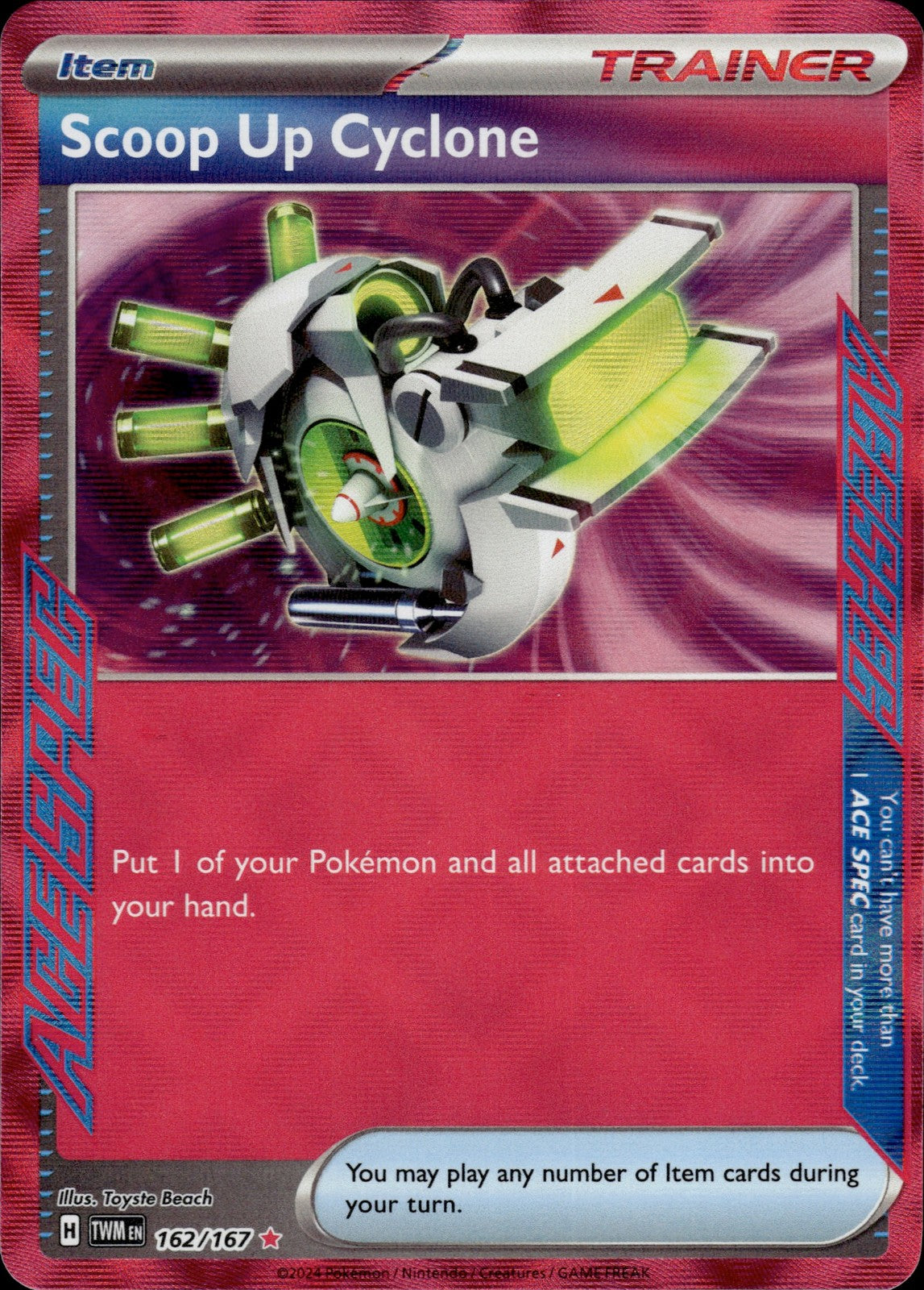 Scoop Up Cyclone Holo ACE SPEC Rare SV06: Twilight Masquerade 162/167 NM