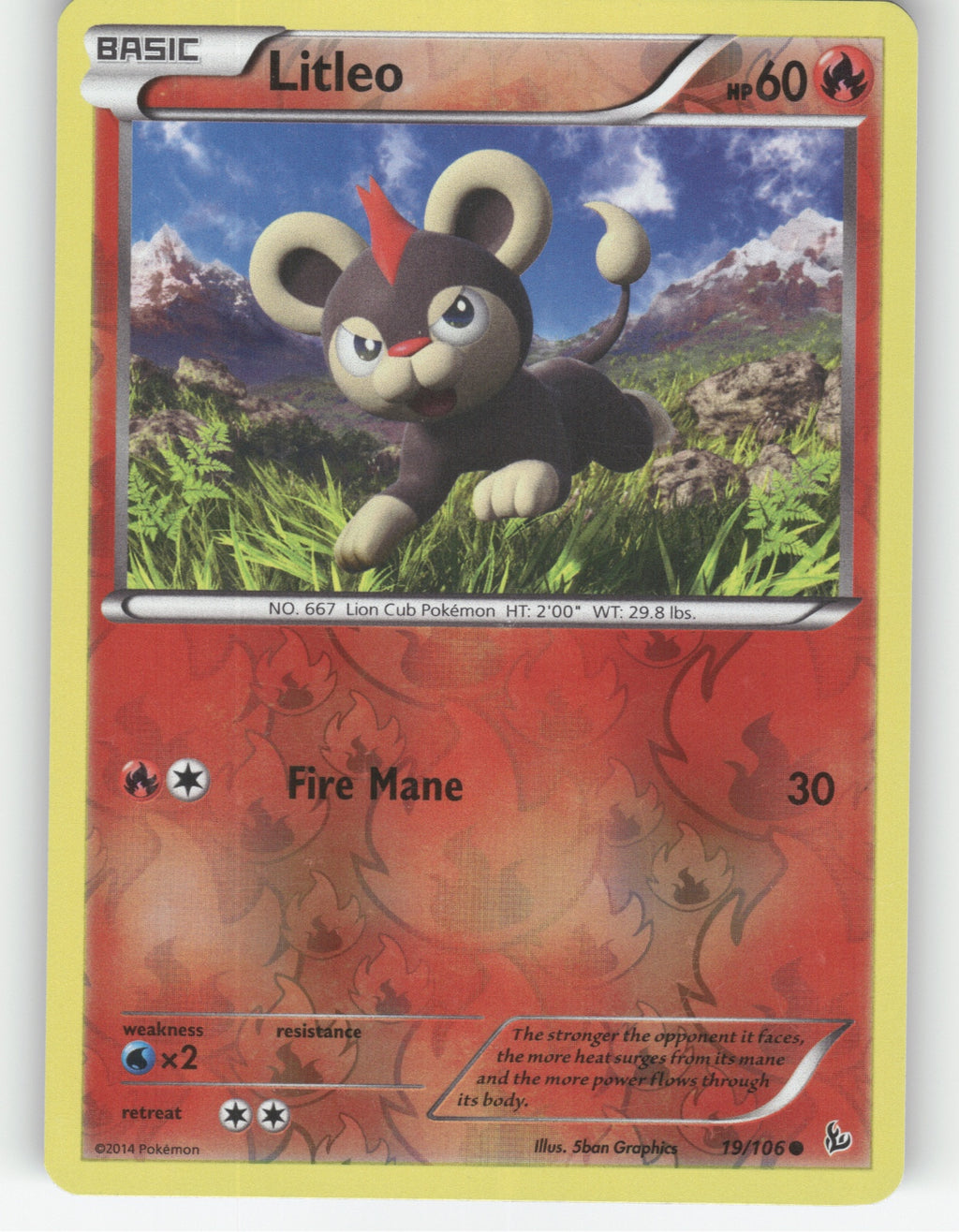 Litleo (19) Reverse Holo Common XY - Flashfire 19/106 NM
