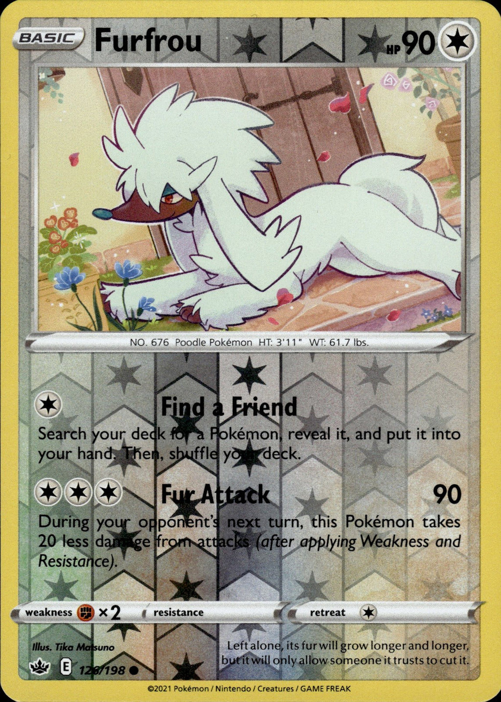Furfrou Reverse Holo Common SWSH06: Chilling Reign 126/198 NM
