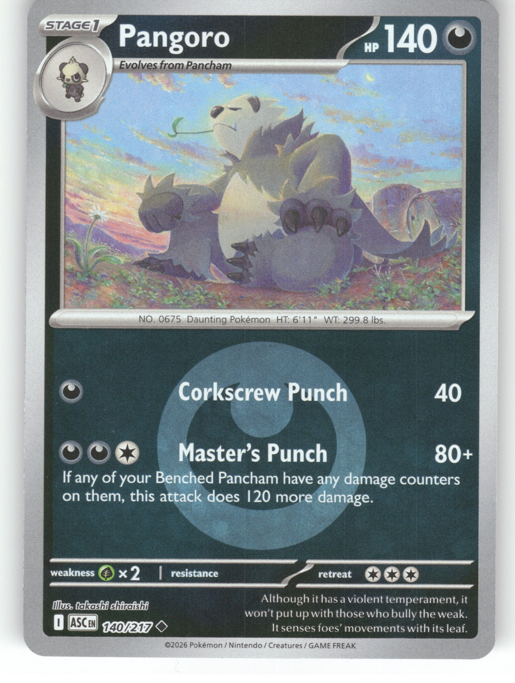 Pangoro (Energy Symbol Pattern) Reverse Holo Uncommon ME: Ascended Heroes 140/21