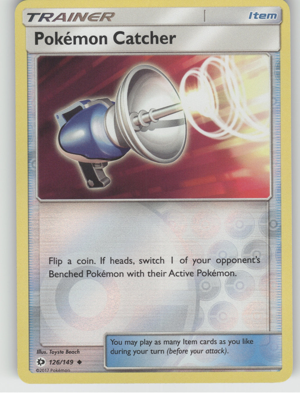 Pokemon Catcher Reverse Holo Uncommon SM Base Set 126/149 NM