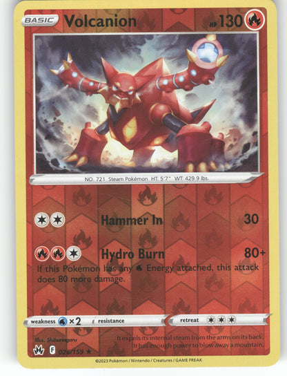 Volcanion Reverse Holo Holo Rare SWSH: Crown Zenith 026/159 NM