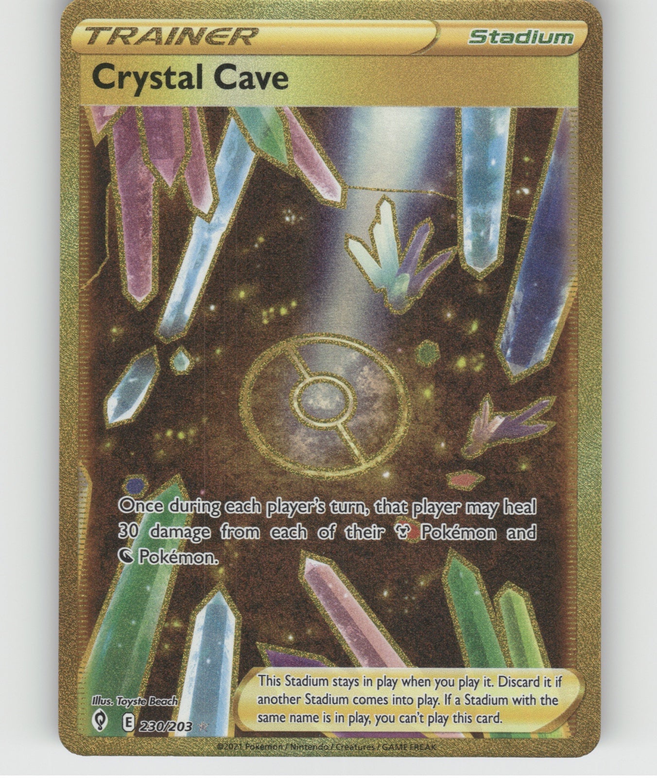 Crystal Cave (Secret) Holo Secret Rare SWSH07: Evolving Skies 230/203 NM
