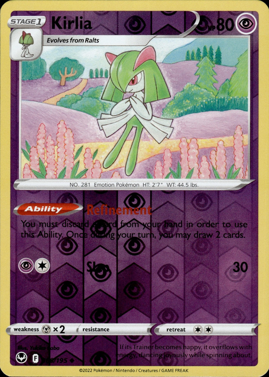 Kirlia Reverse Holo Uncommon SWSH12: Silver Tempest 068/195 NM