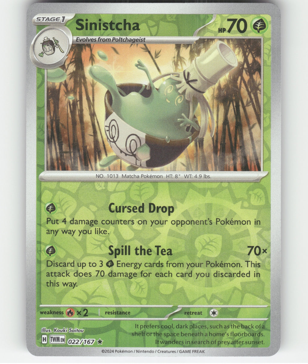 Sinistcha Holo Rare SV06: Twilight Masquerade 022/167 NM