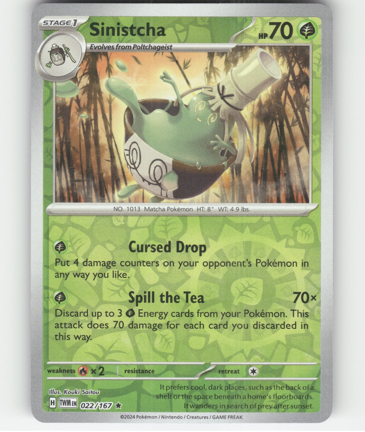 Sinistcha Holo Rare SV06: Twilight Masquerade 022/167 NM