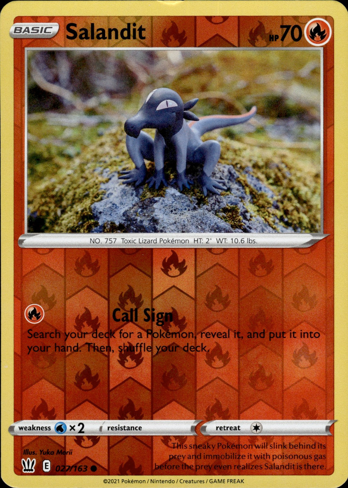 Salandit Reverse Holo Common SWSH05: Battle Styles 027/163 NM