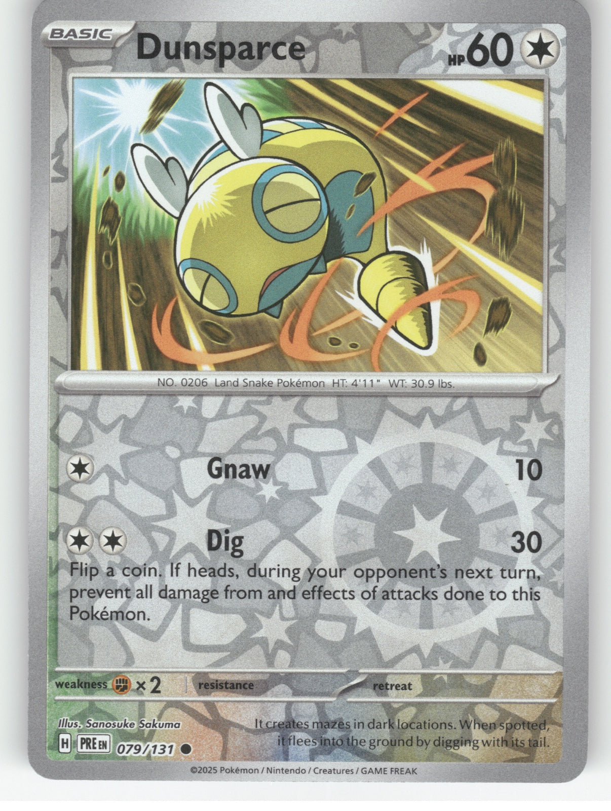 Dunsparce Reverse Holo Common SV: Prismatic Evolutions 079/131 NM